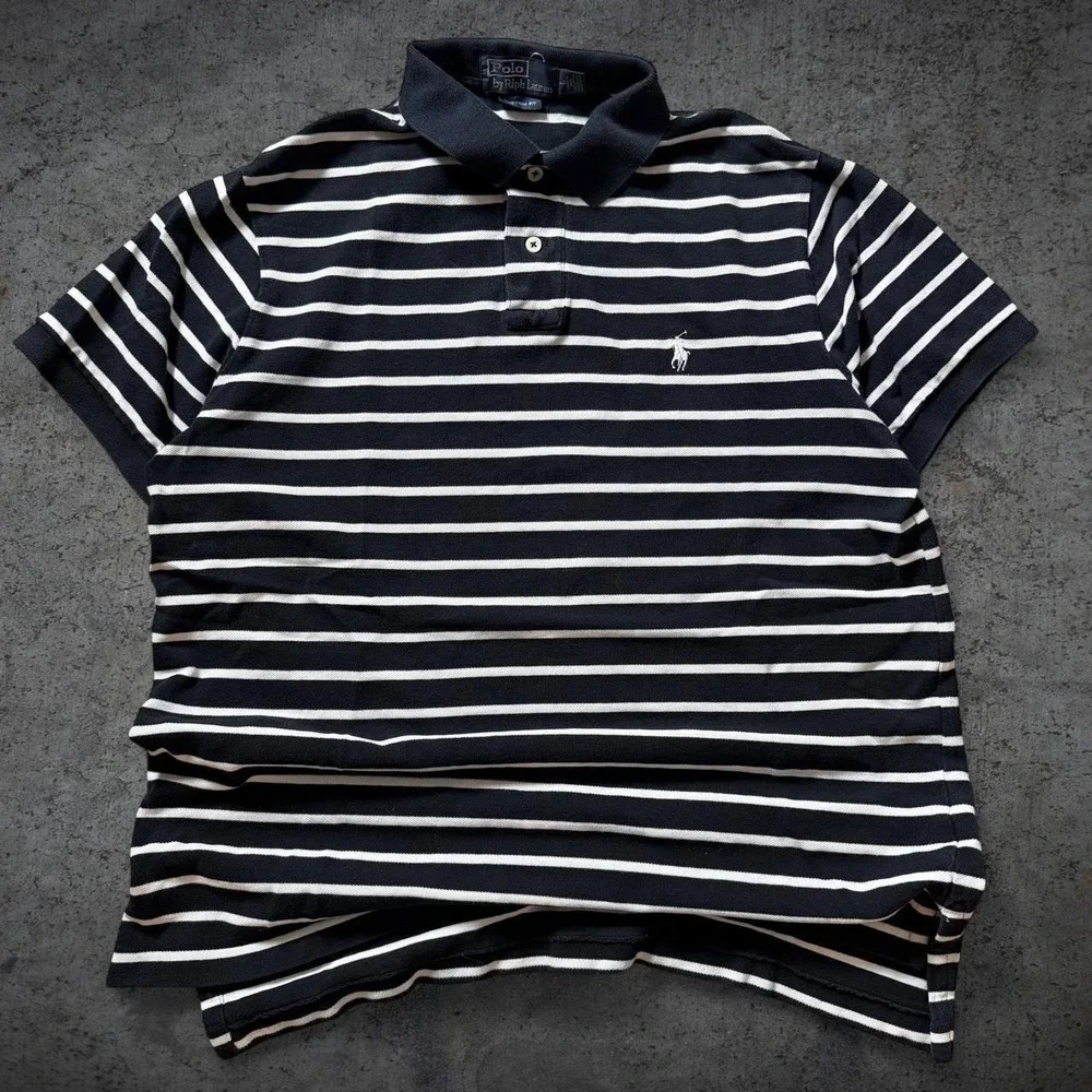 Vintage 2000's Striped Polo by Ralph Lauren Size Large Y2K Kanye Preppy School